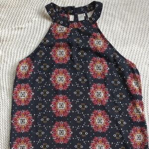 Paper Crane Black and Red Mandala Tank Top